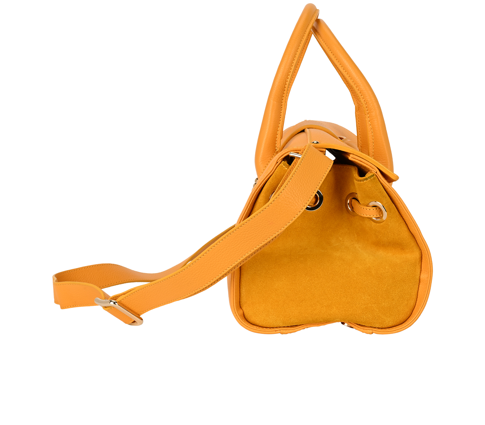 Small Rosalie, &pound;290, Handbags, Yellow, Leather, Side view